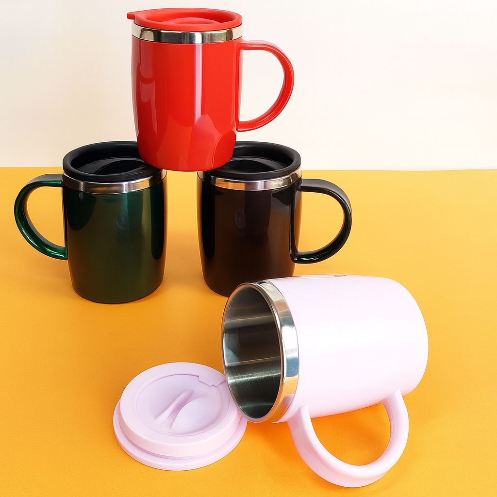 400ml Stainless Steel Thermal Coffee Mug –(Multi-Color)
