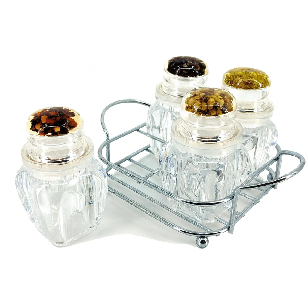 Piece Crystal Salt & Pepper Shaker Set (Namak Dani)