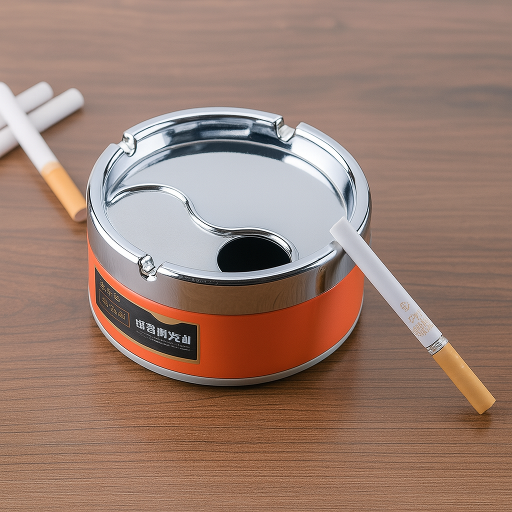 Openi Smokeless Rotating Ashtray – Stainless Steel & Plastic Base