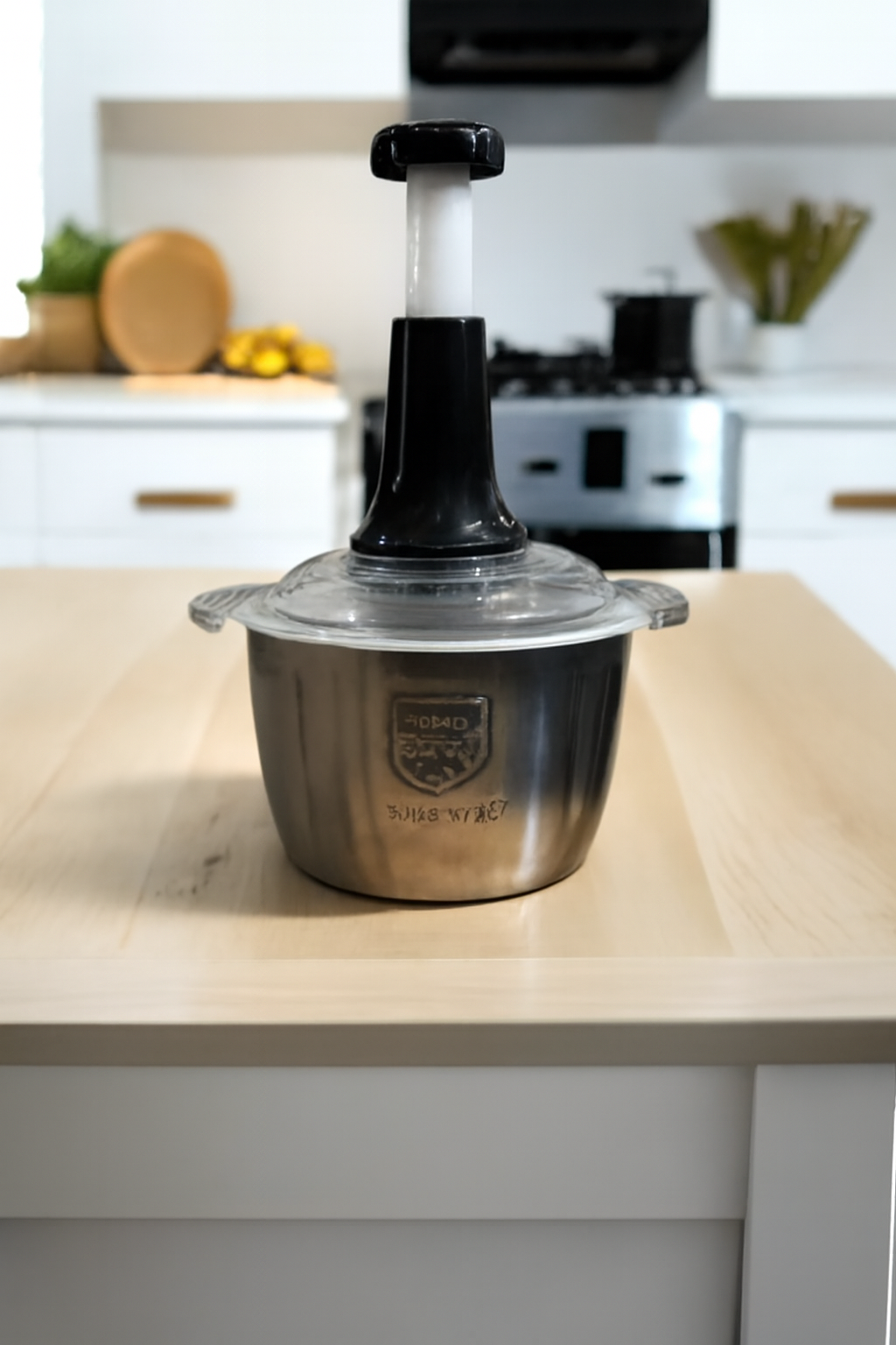 2L Stainless Steel Hand Push Chopper with 4 Blades (Meat & Veg)